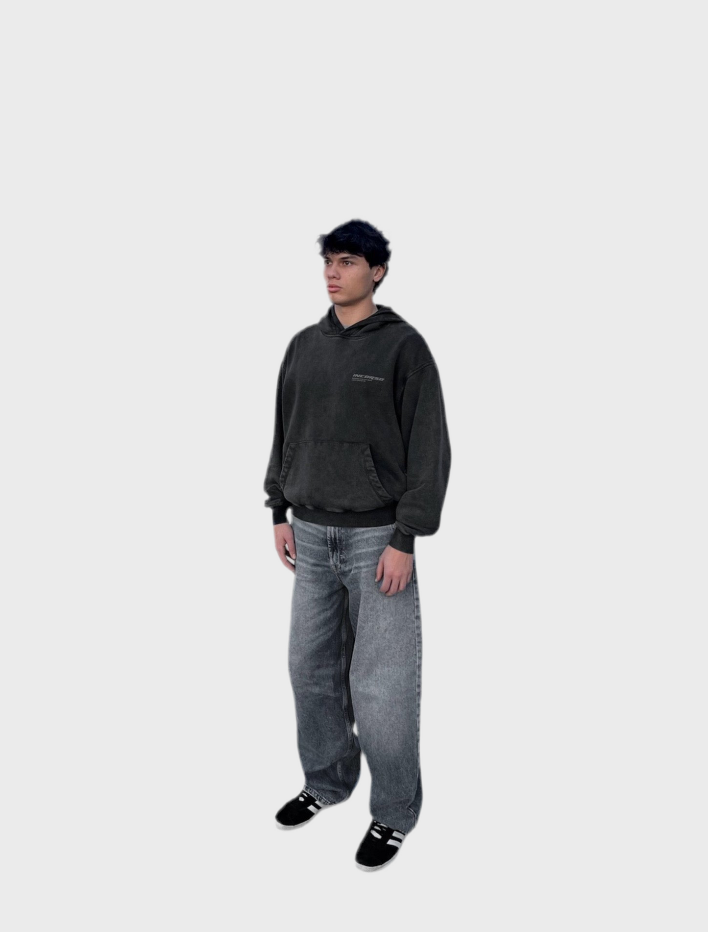 gray washed hoodie