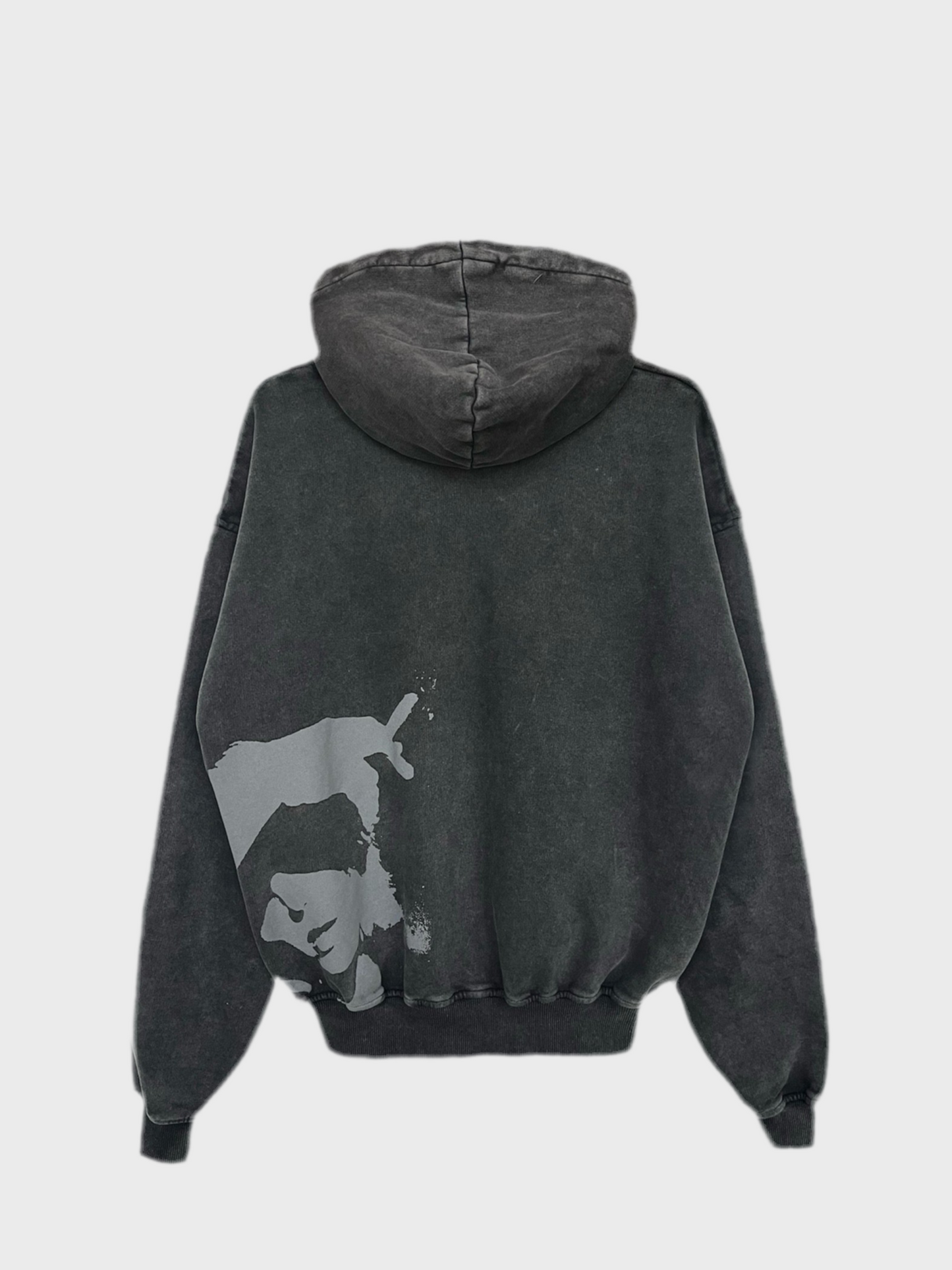 gray washed hoodie