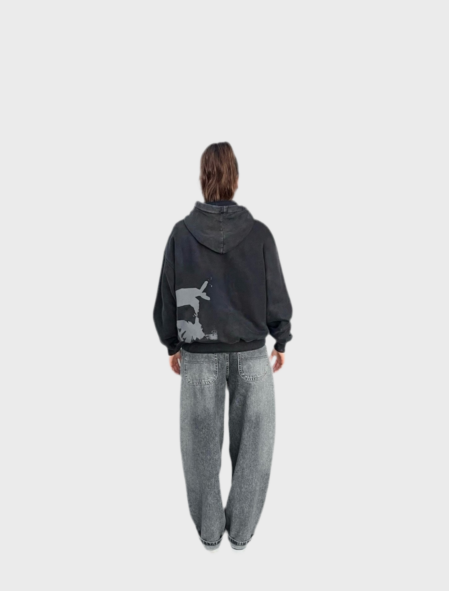 gray washed hoodie