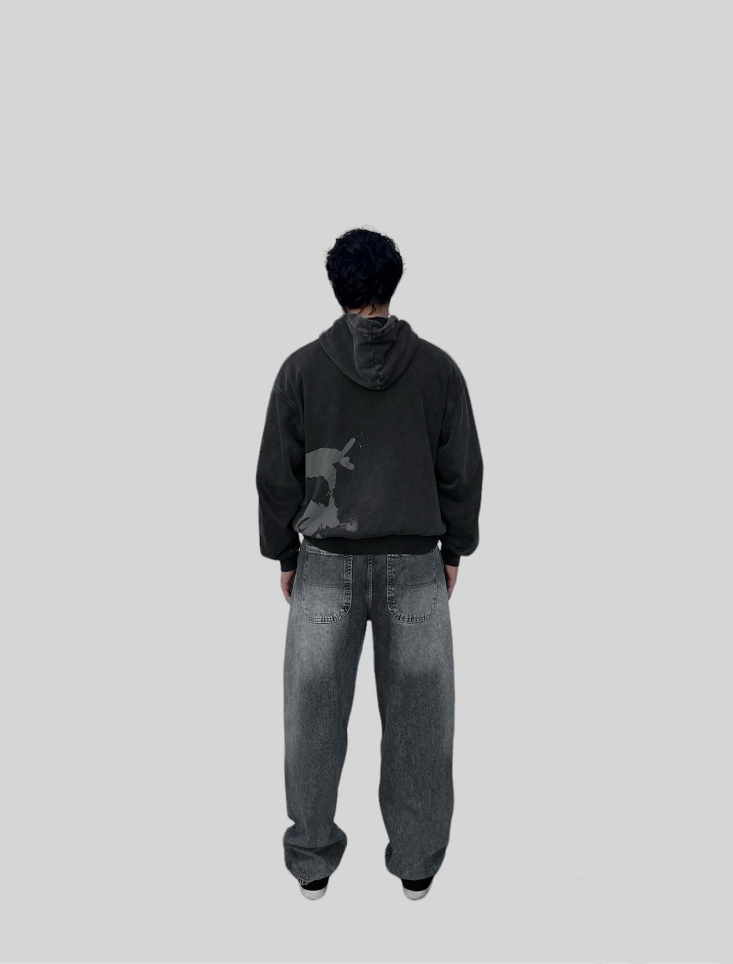 Gray washed hoodie(dark edition)