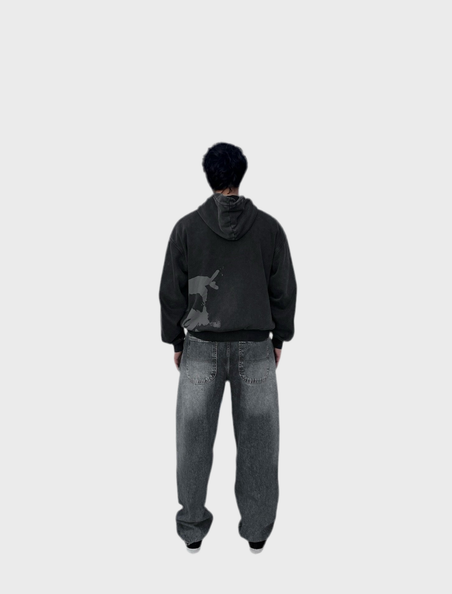 gray washed hoodie(dark edition)