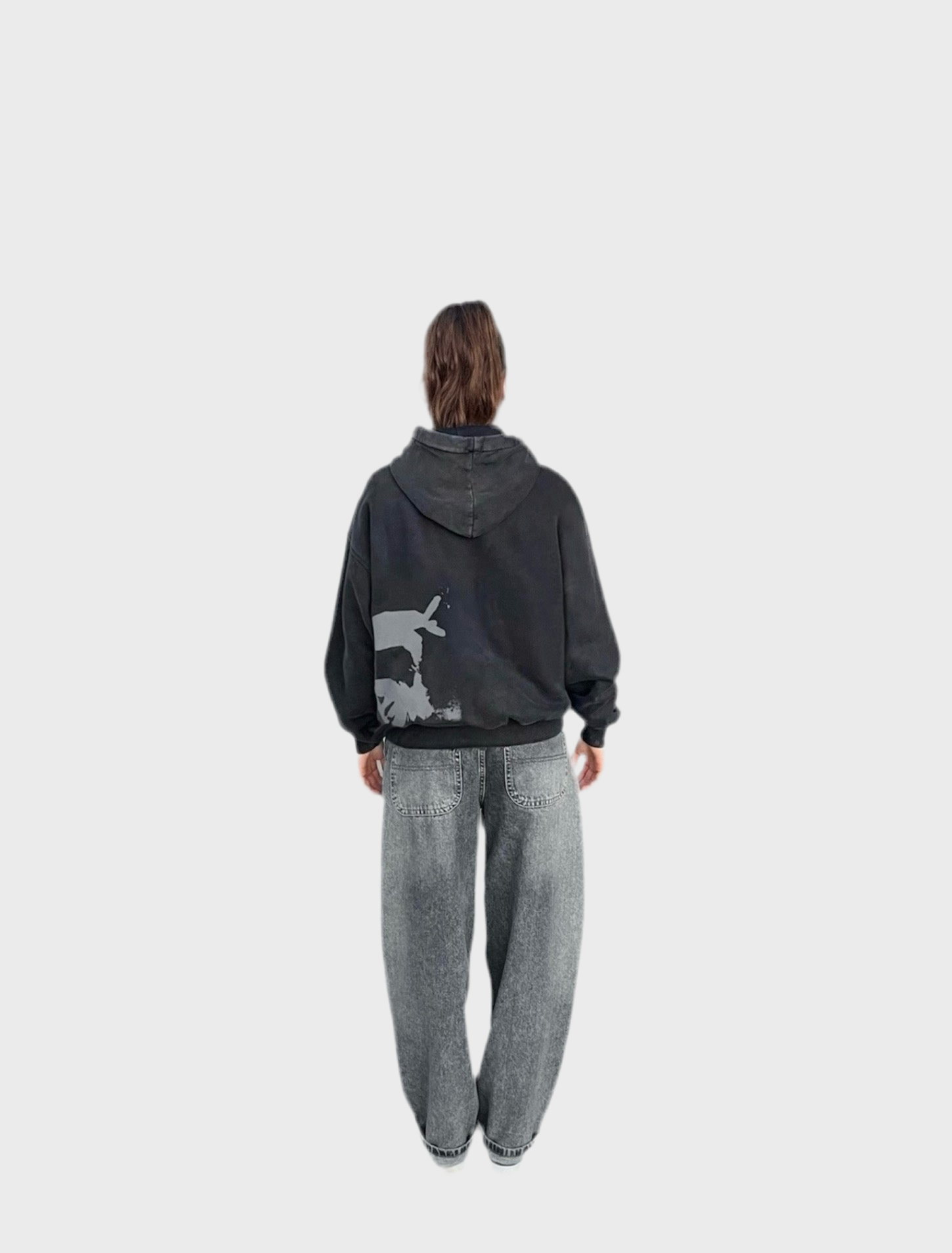 gray washed hoodie(dark edition)